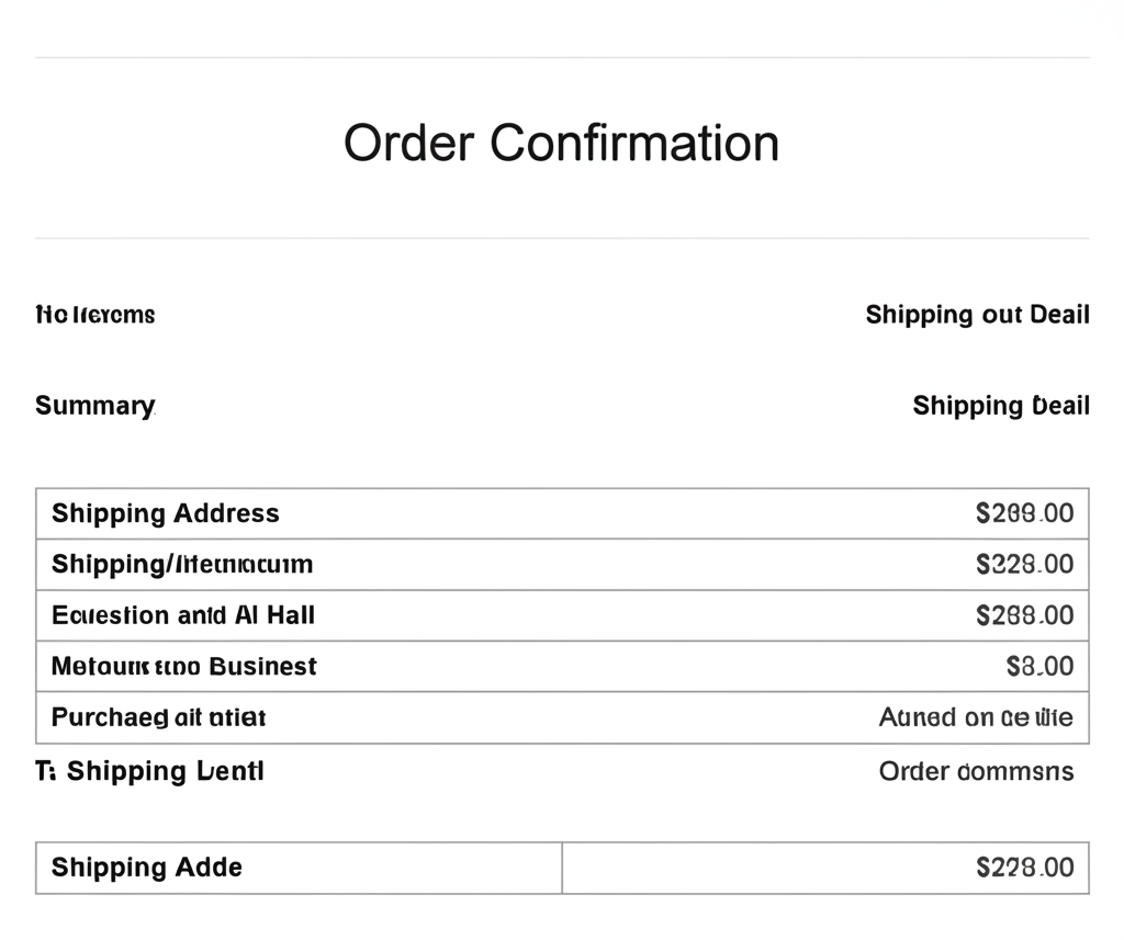 Order Confirmation Receipt